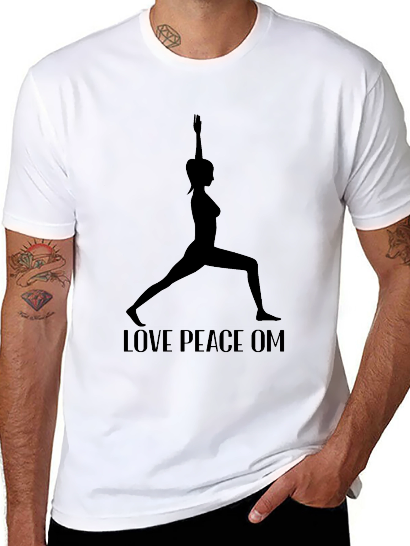 Yoga Silhouette T-Shirt - Love Peace Om