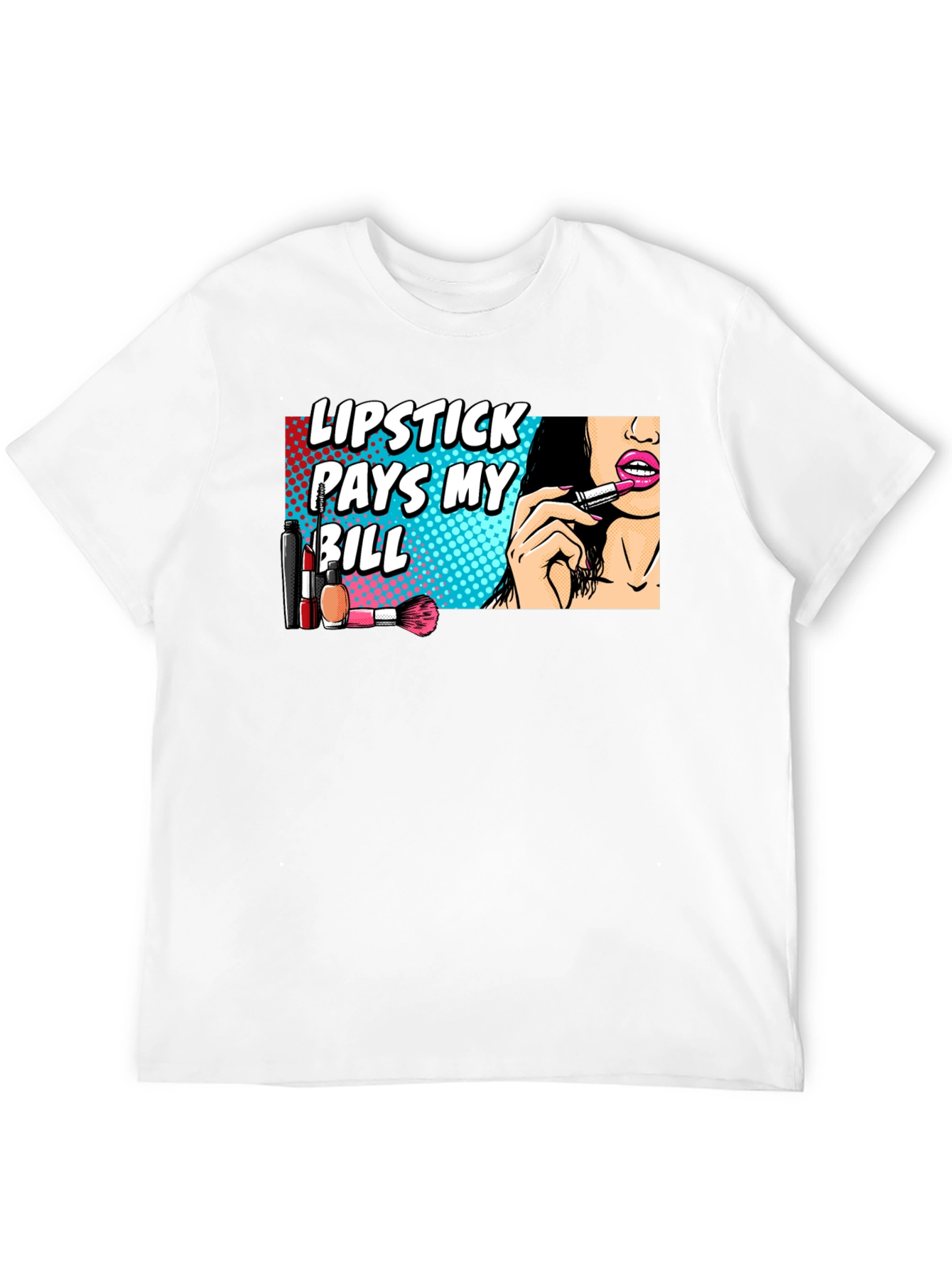 Lipstick Pays My Bill Black Graphic T-Shirt
