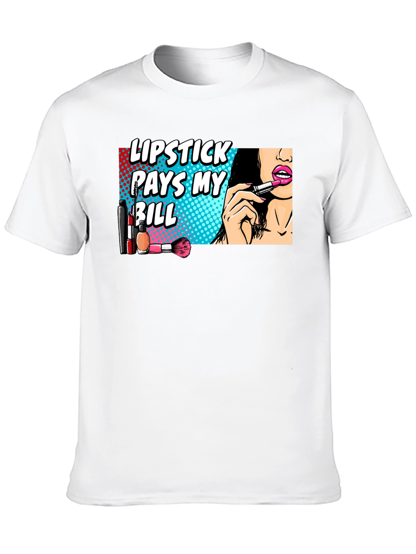 Lipstick Pays My Bill Black Graphic T-Shirt