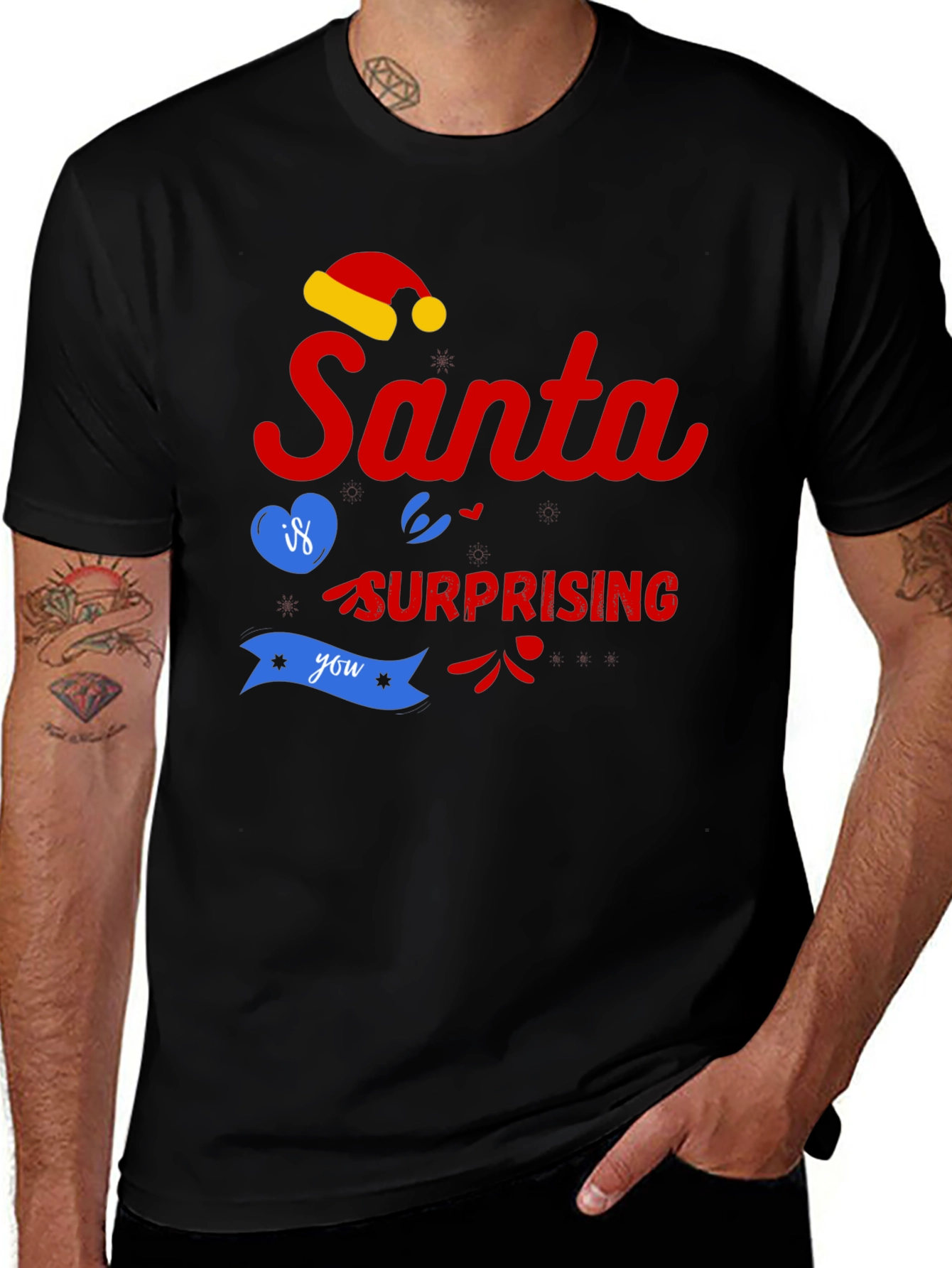 Santa Surprising You Graphic Tee