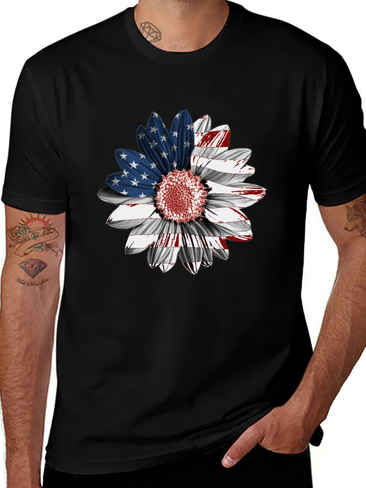 American Flag Sunflower Graphic Tee