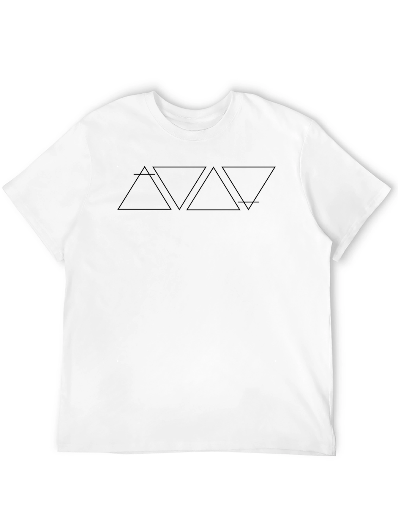 Geometric Triangle Design Black T-Shirt