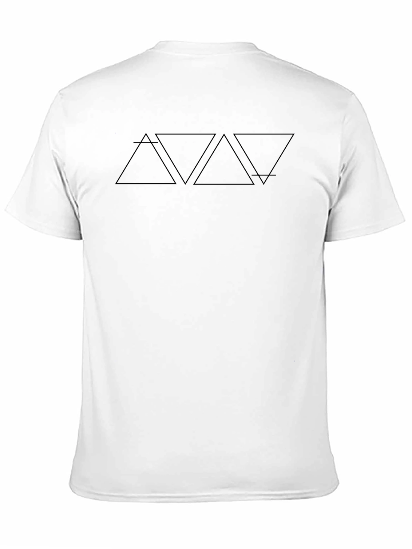 Geometric Triangle Design Black T-Shirt