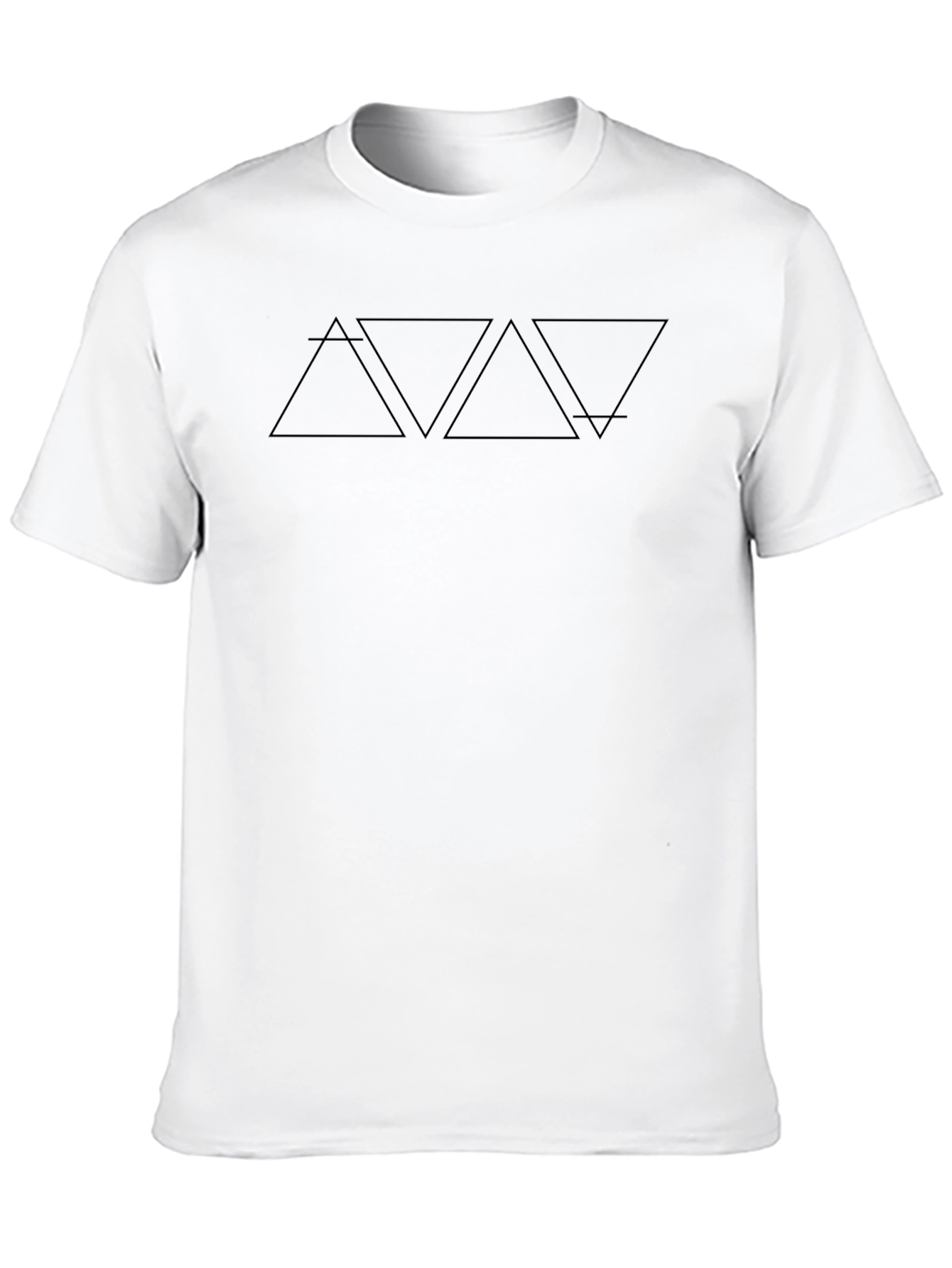 Geometric Triangle Design Black T-Shirt