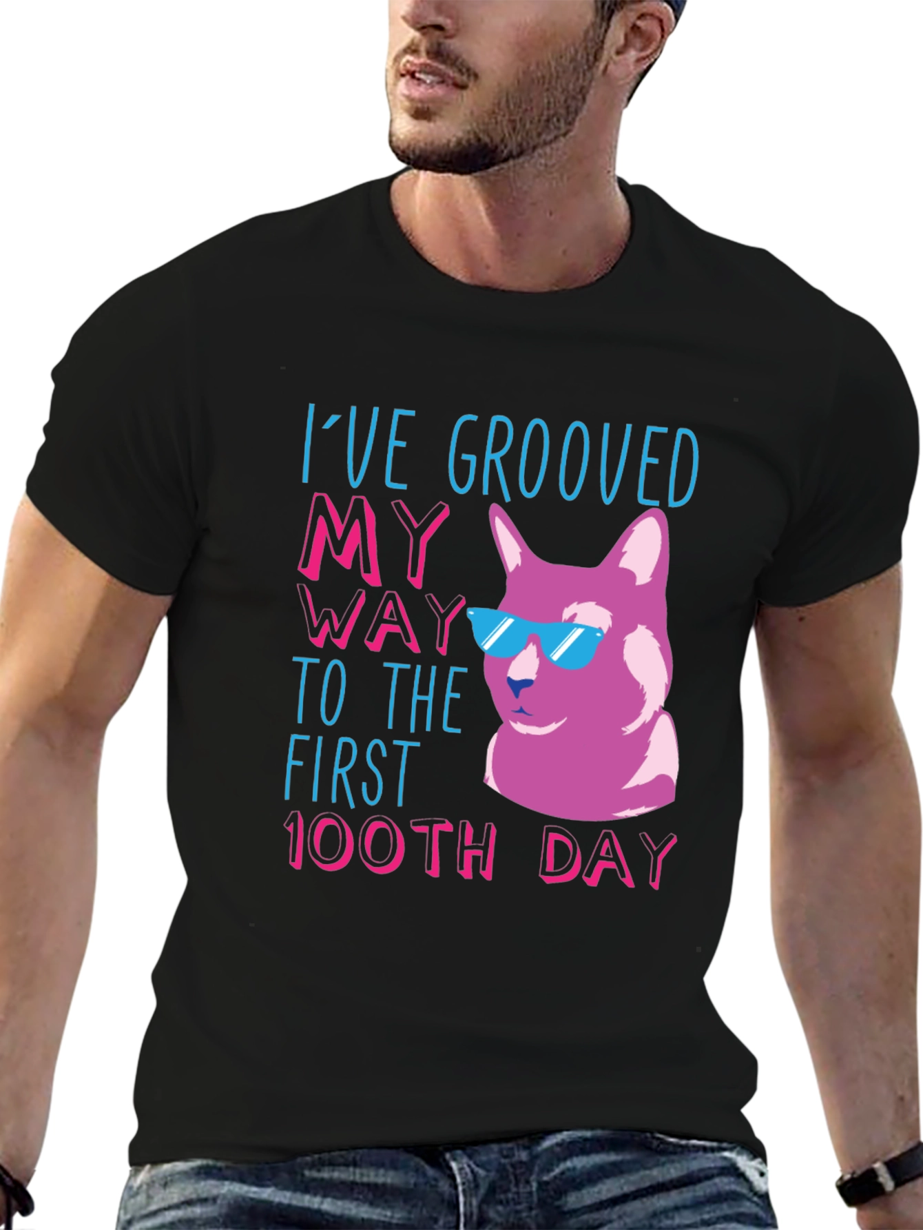 Groovy 100th Day Cat T-Shirt