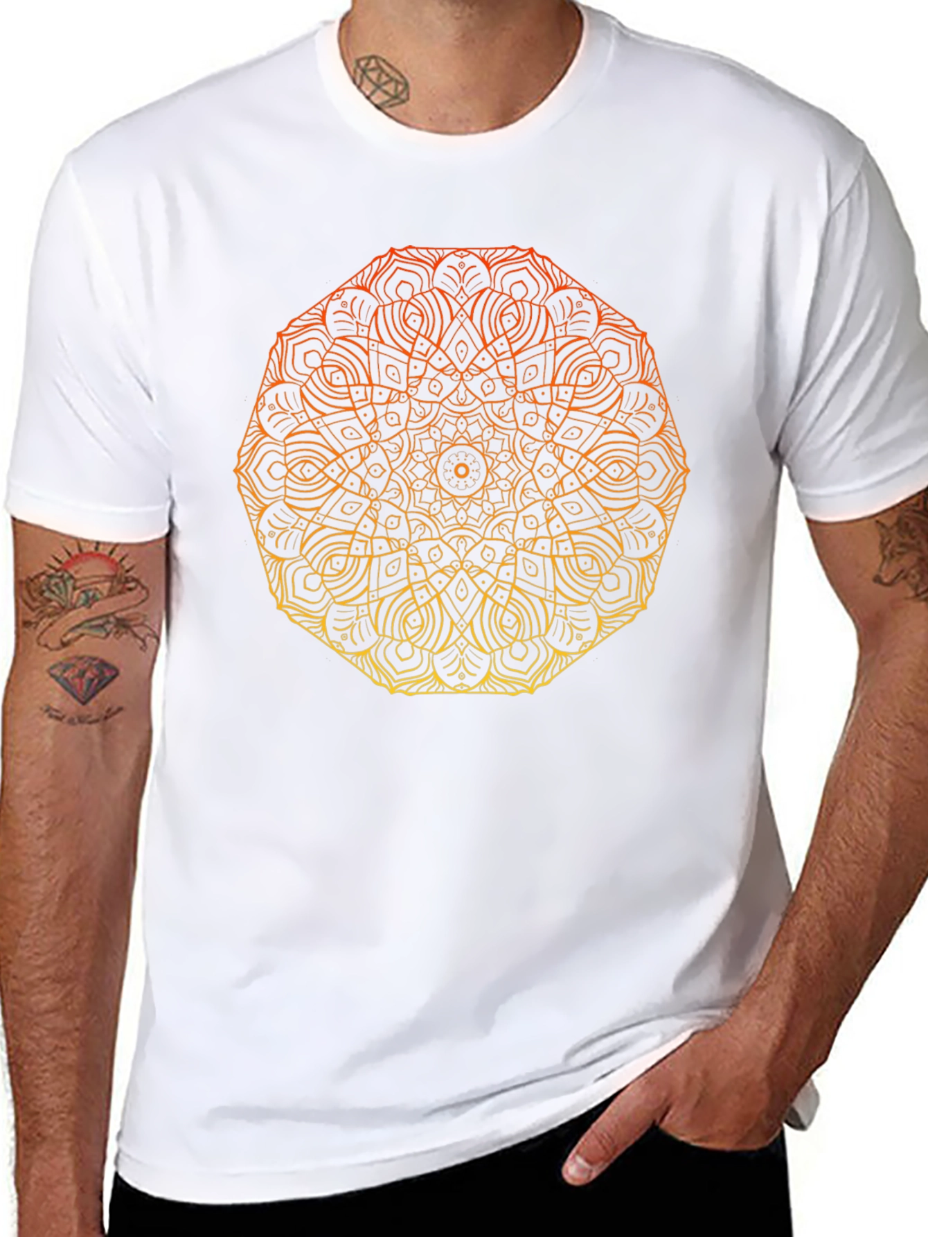 Mandala Graphic Mens Black T-Shirt