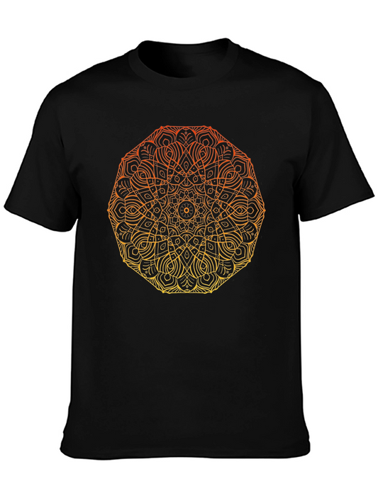 Mandala Graphic Mens Black T-Shirt