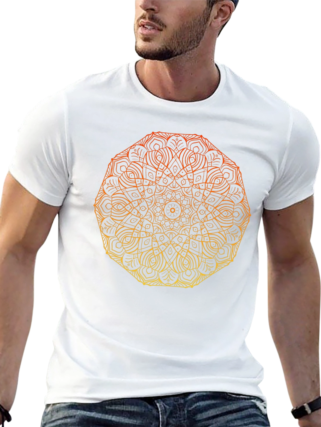 Mandala Graphic Mens Black T-Shirt
