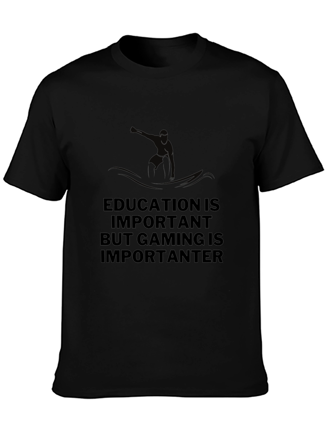 Gaming is Importanter Black T-Shirt