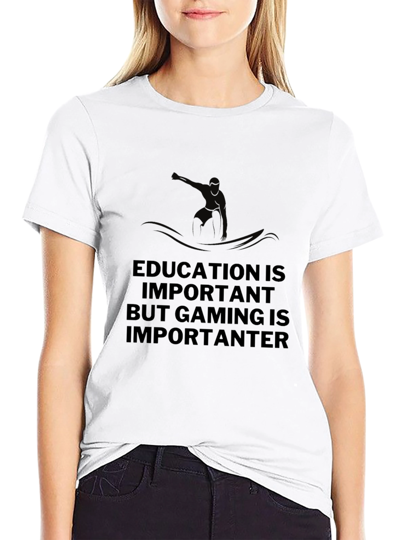 Gaming is Importanter Black T-Shirt