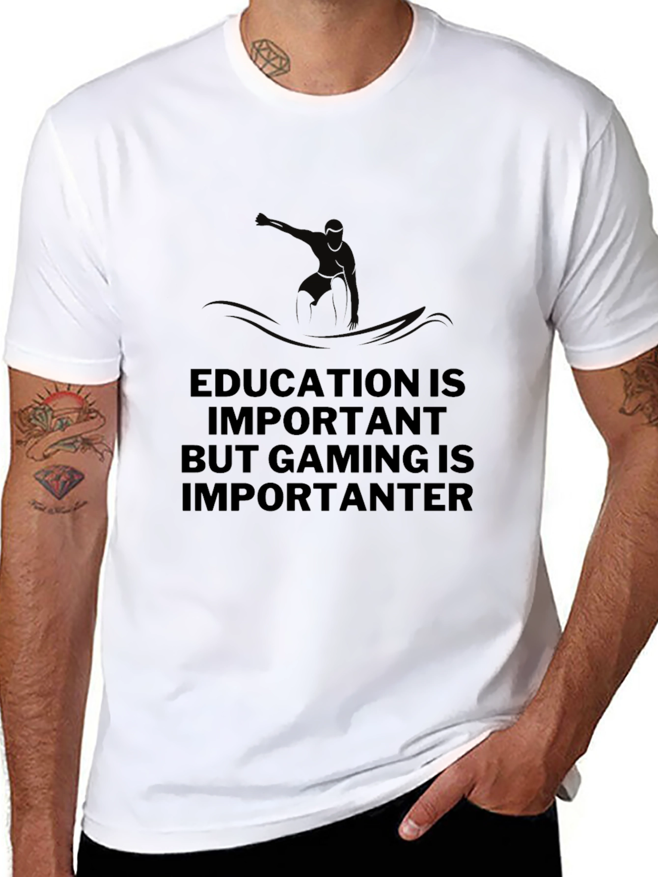 Gaming is Importanter Black T-Shirt