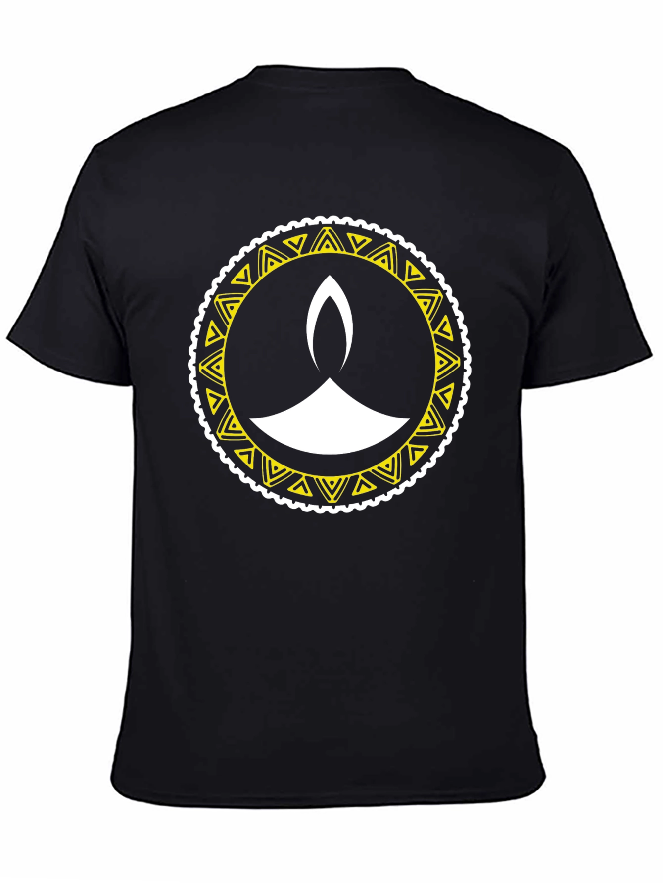 Diwali Lamp Graphic Tee - Black Cotton Blend
