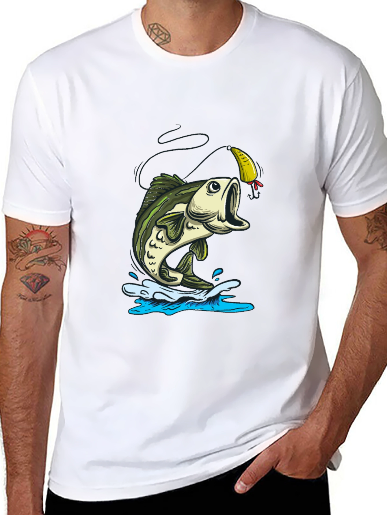 Bass Fishing Graphic T-Shirt - Angler Design
