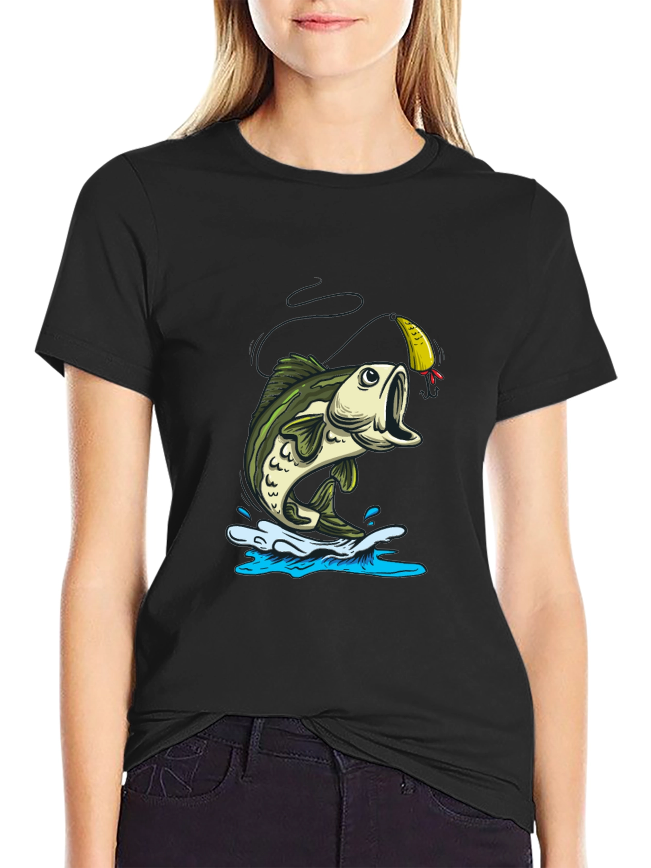 Bass Fishing Graphic T-Shirt - Angler Design