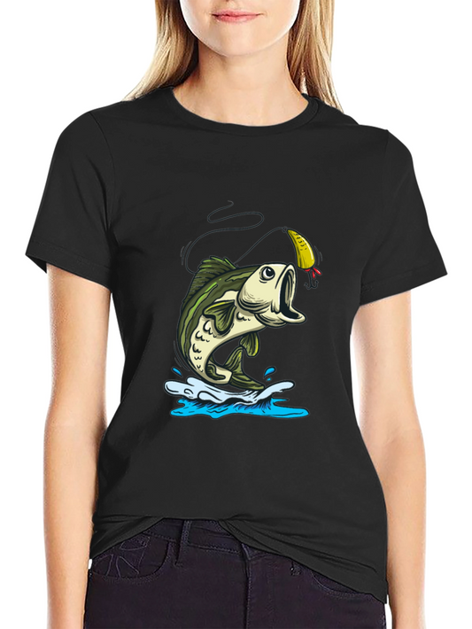 Bass Fishing Graphic T-Shirt - Angler Design