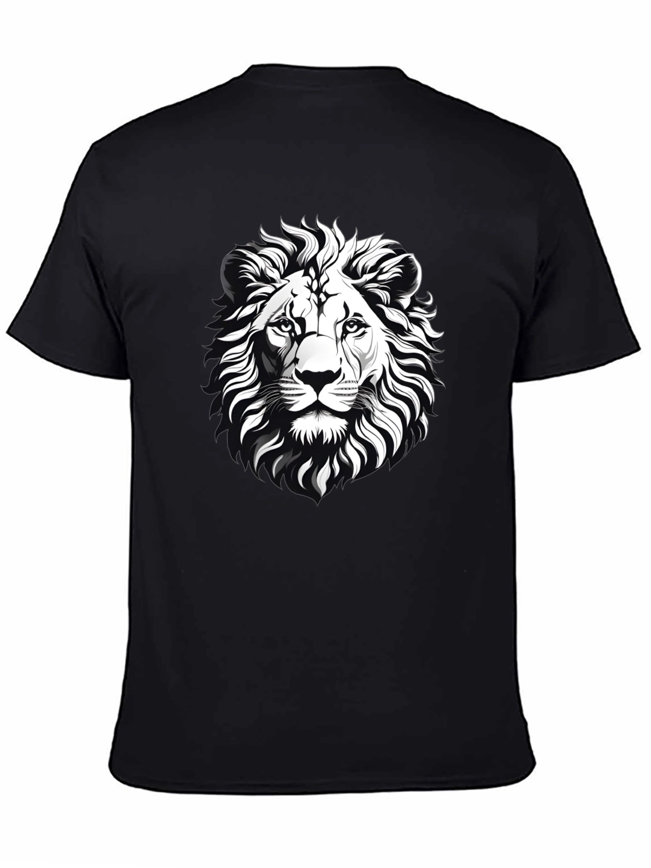 Lion Graphic Print Black T-Shirt