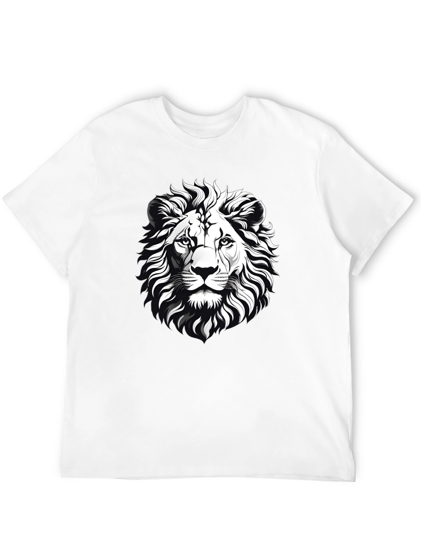Lion Graphic Print Black T-Shirt