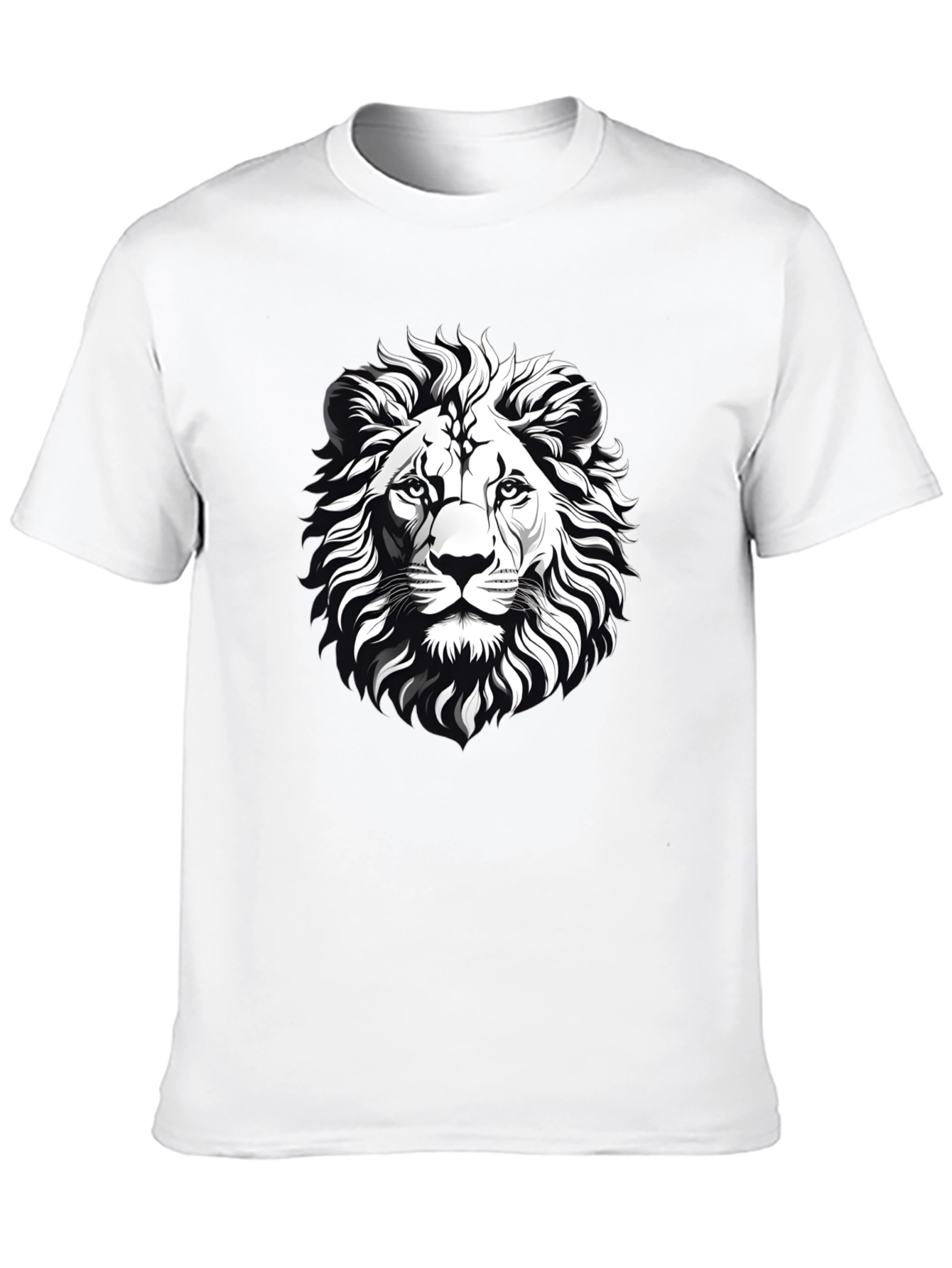 Lion Graphic Print Black T-Shirt