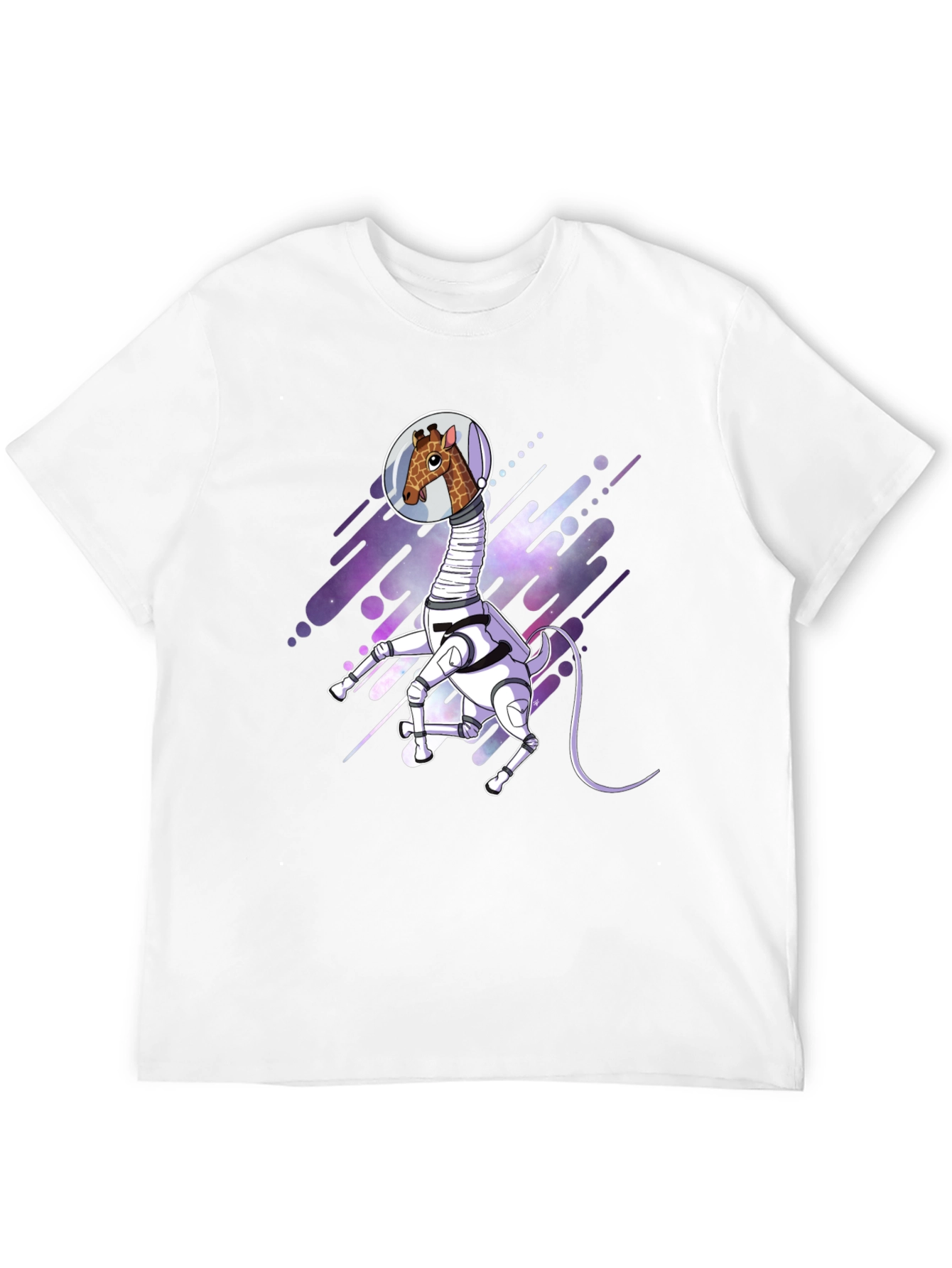 Giraffe Astronaut Black T-Shirt