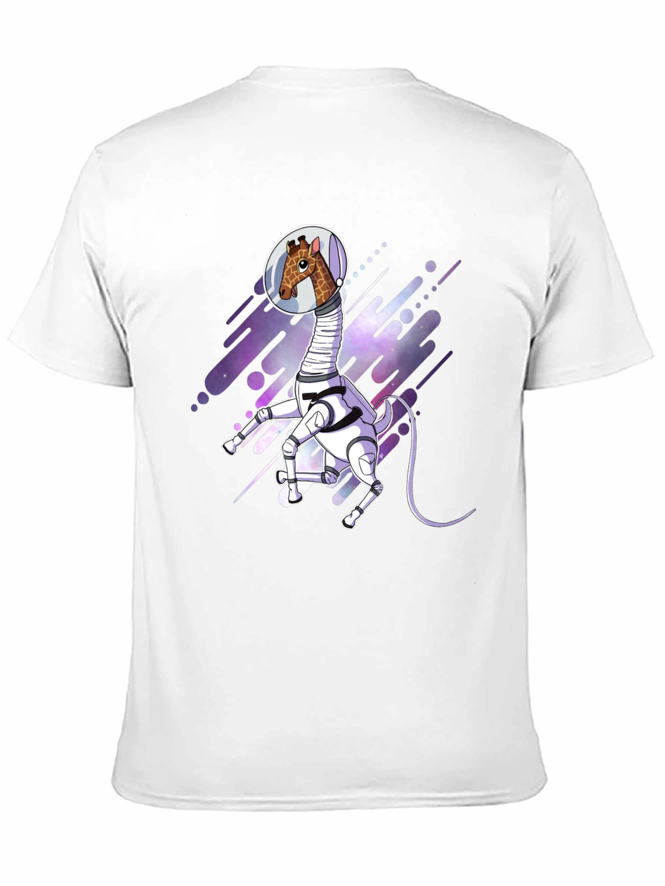 Giraffe Astronaut Black T-Shirt
