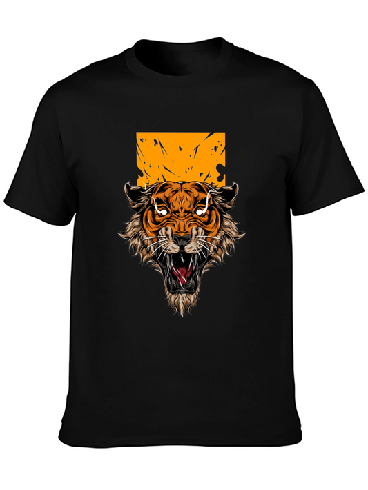 Tiger Graphic Print Black T-Shirt
