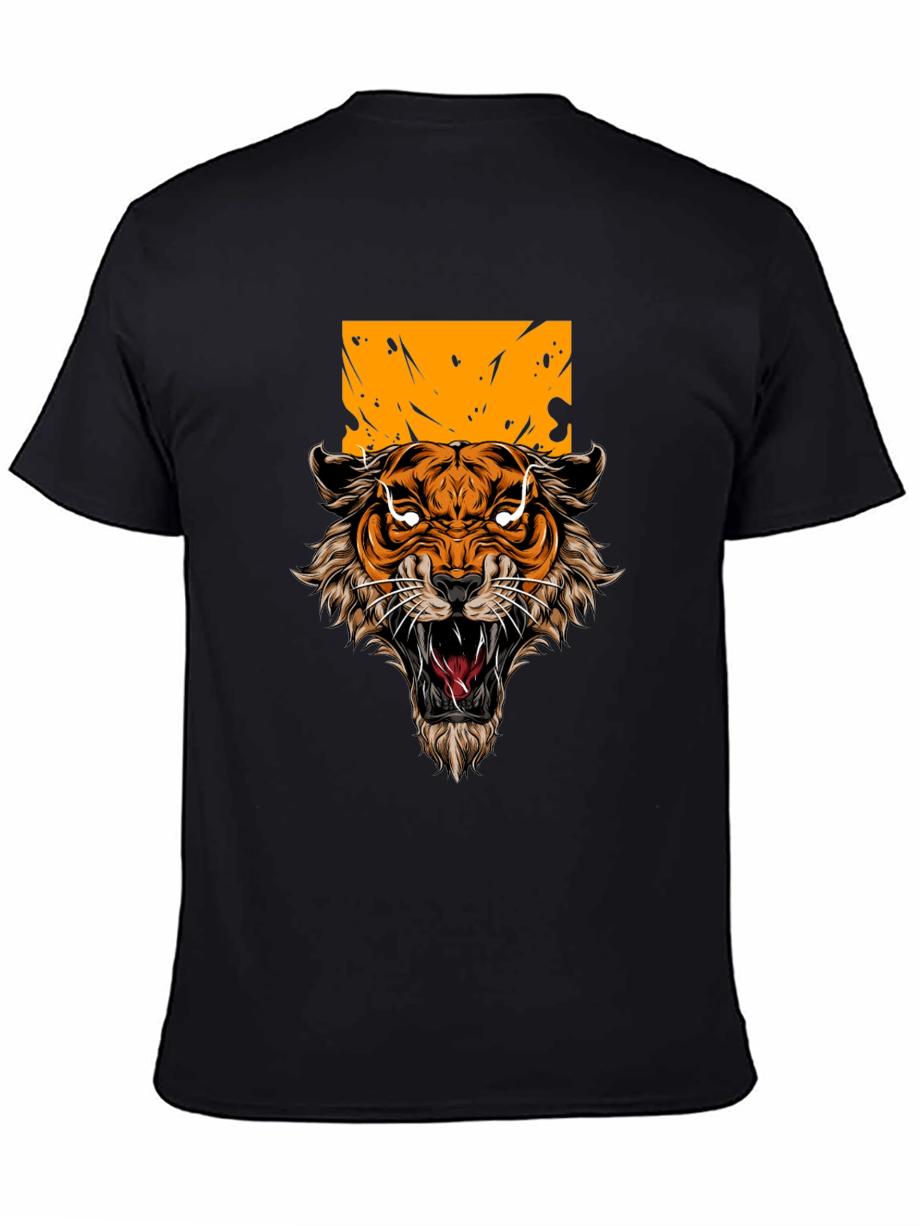 Tiger Graphic Print Black T-Shirt