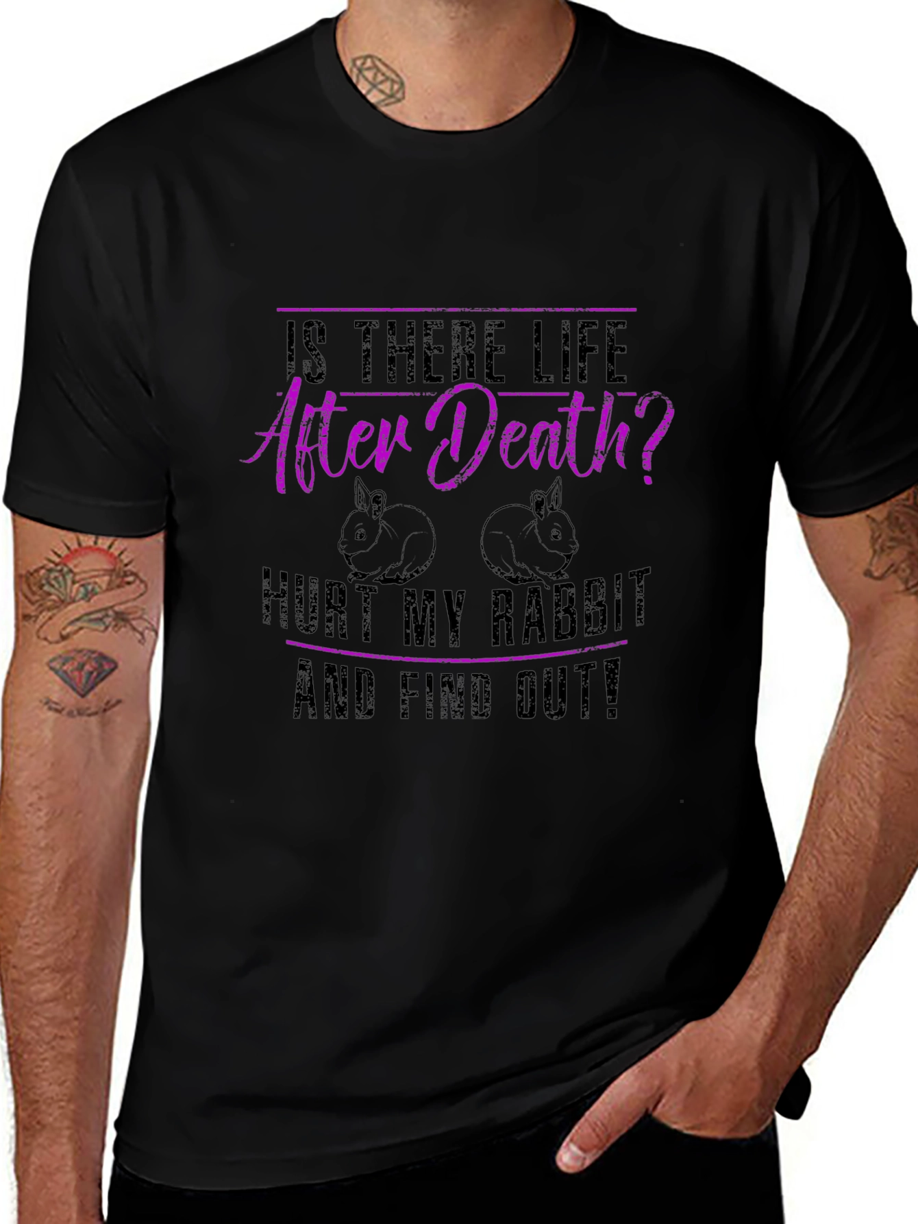 Rabbit Lover T-Shirt: After Death? Hurt My Rabbit!