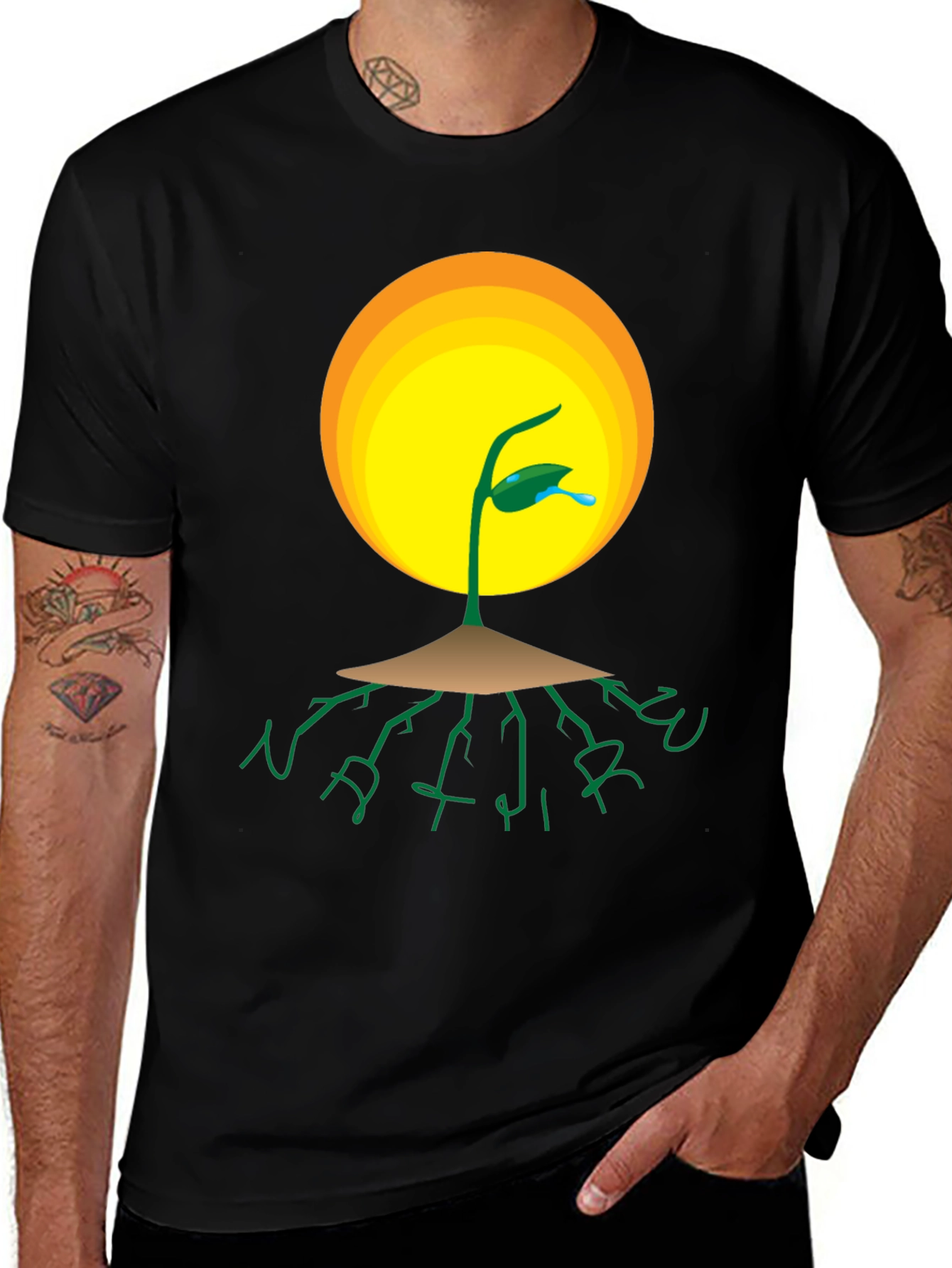 Nature Roots T-Shirt - Black