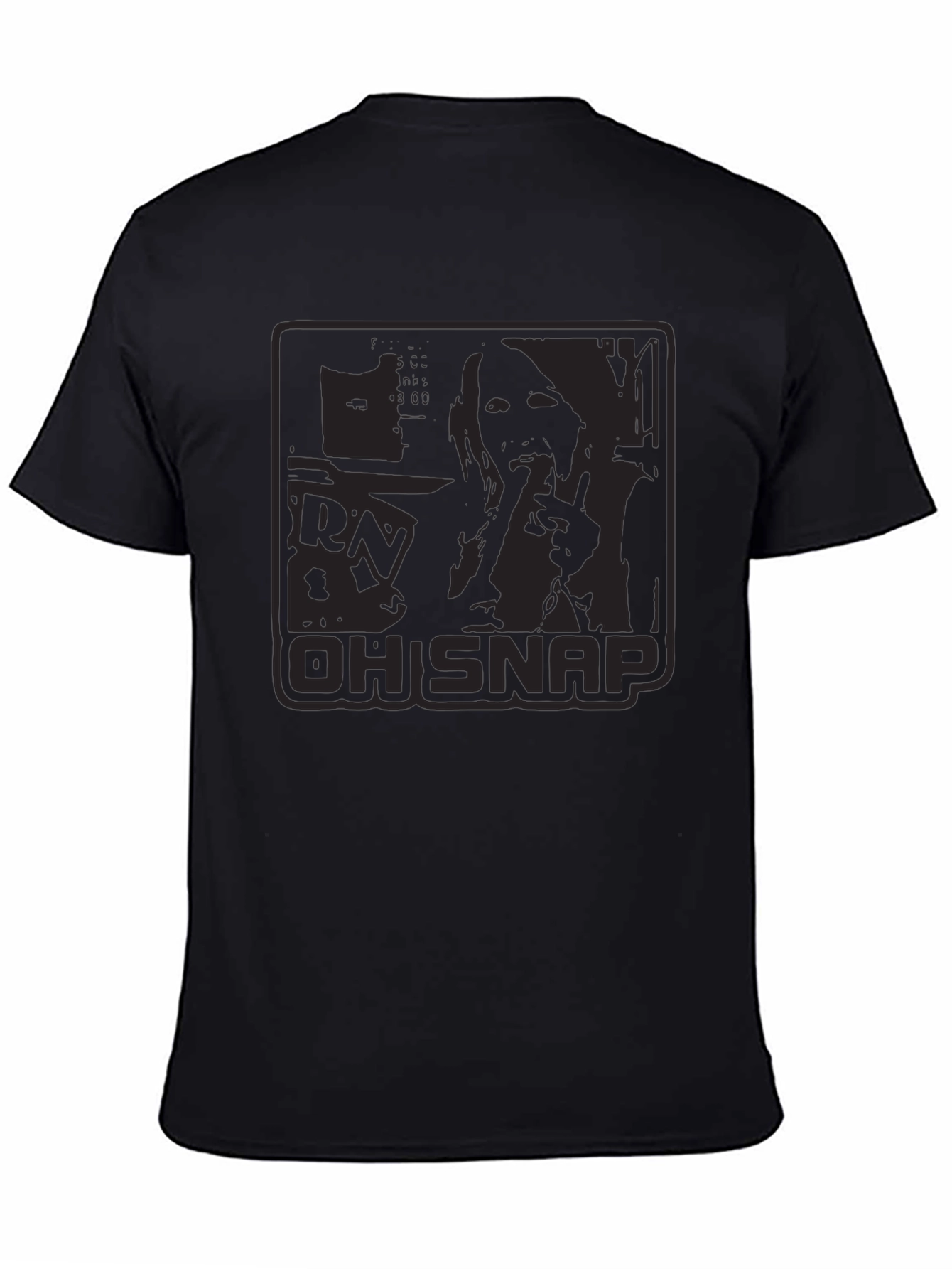 Mens Oh Snap Graphic Print Black T-Shirt