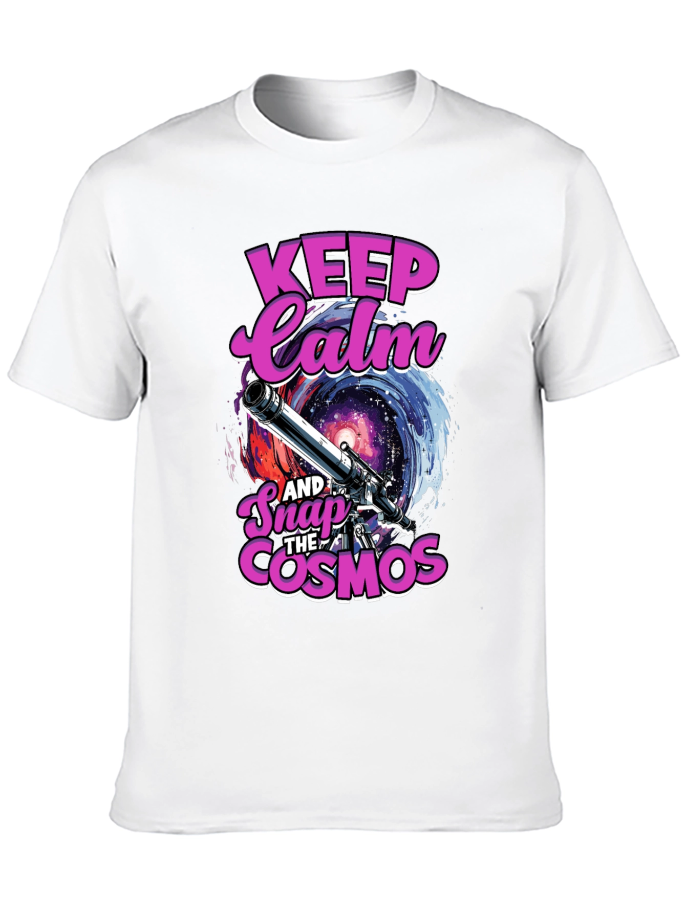 Keep Calm and Snap the Cosmos Black T-Shirt