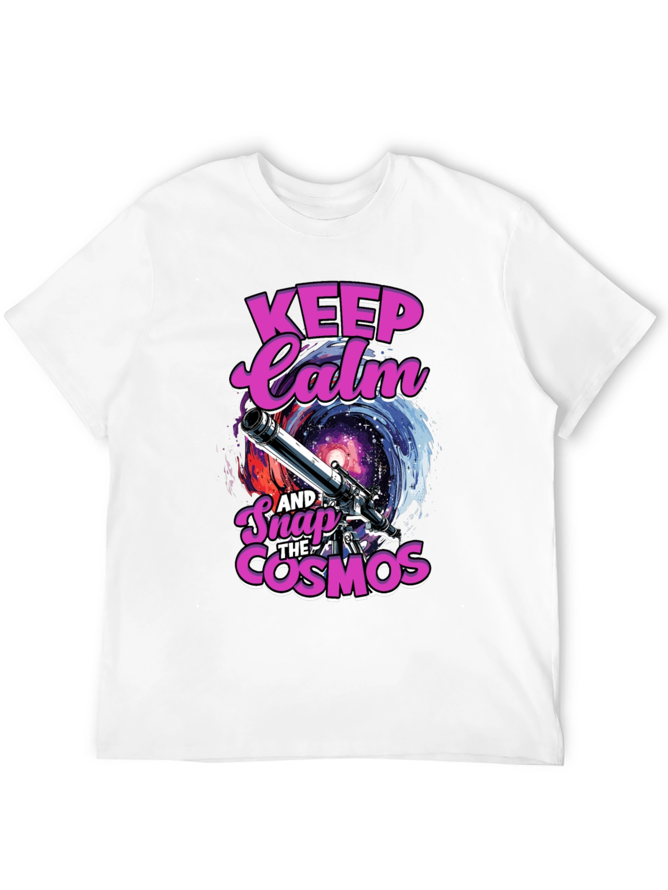 Keep Calm and Snap the Cosmos Black T-Shirt