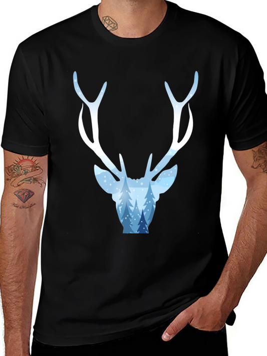 Winter Deer Graphic Tee - Stylish Holiday Apparel