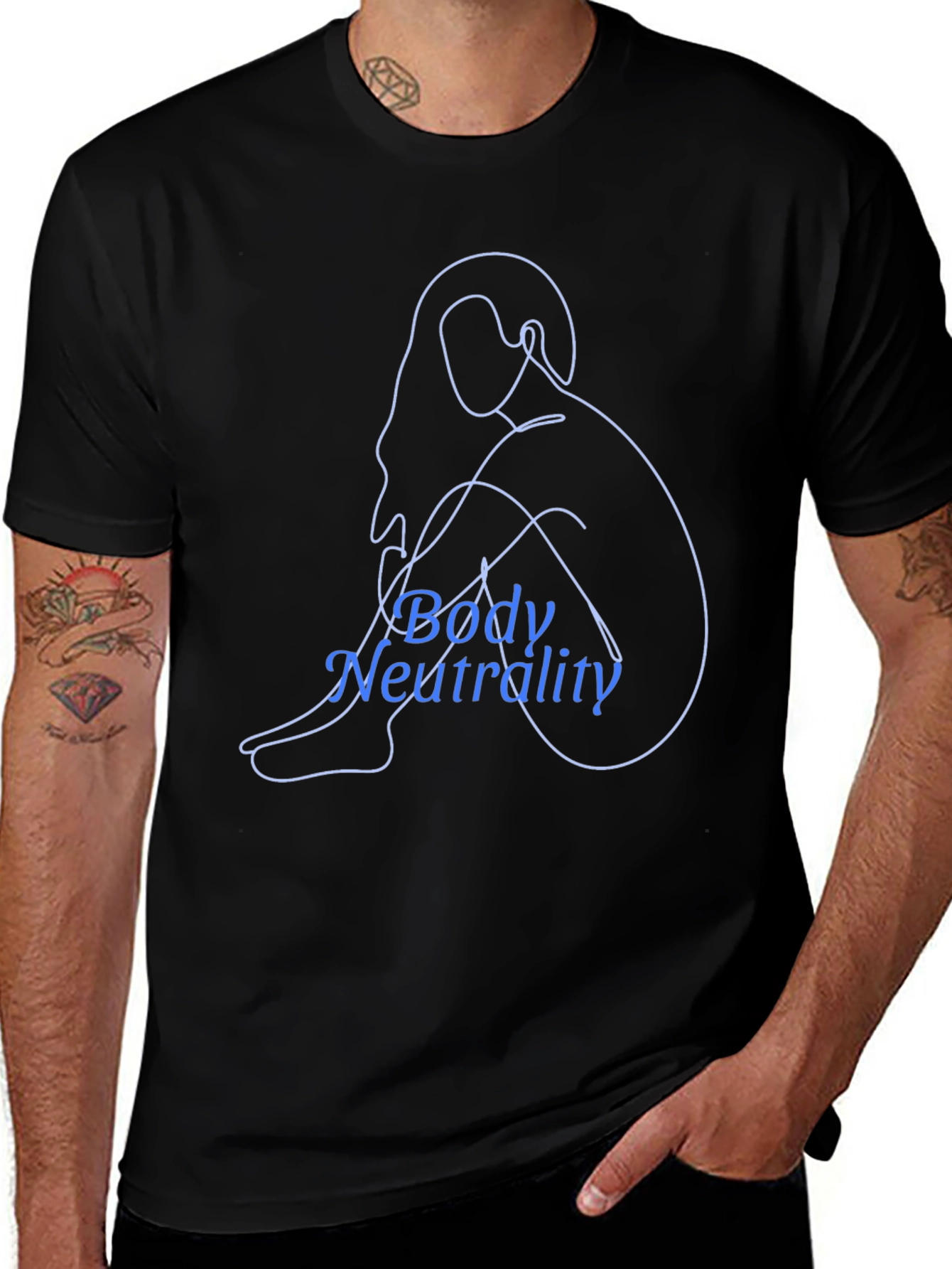 Body Neutrality Line Art T-Shirt - Black