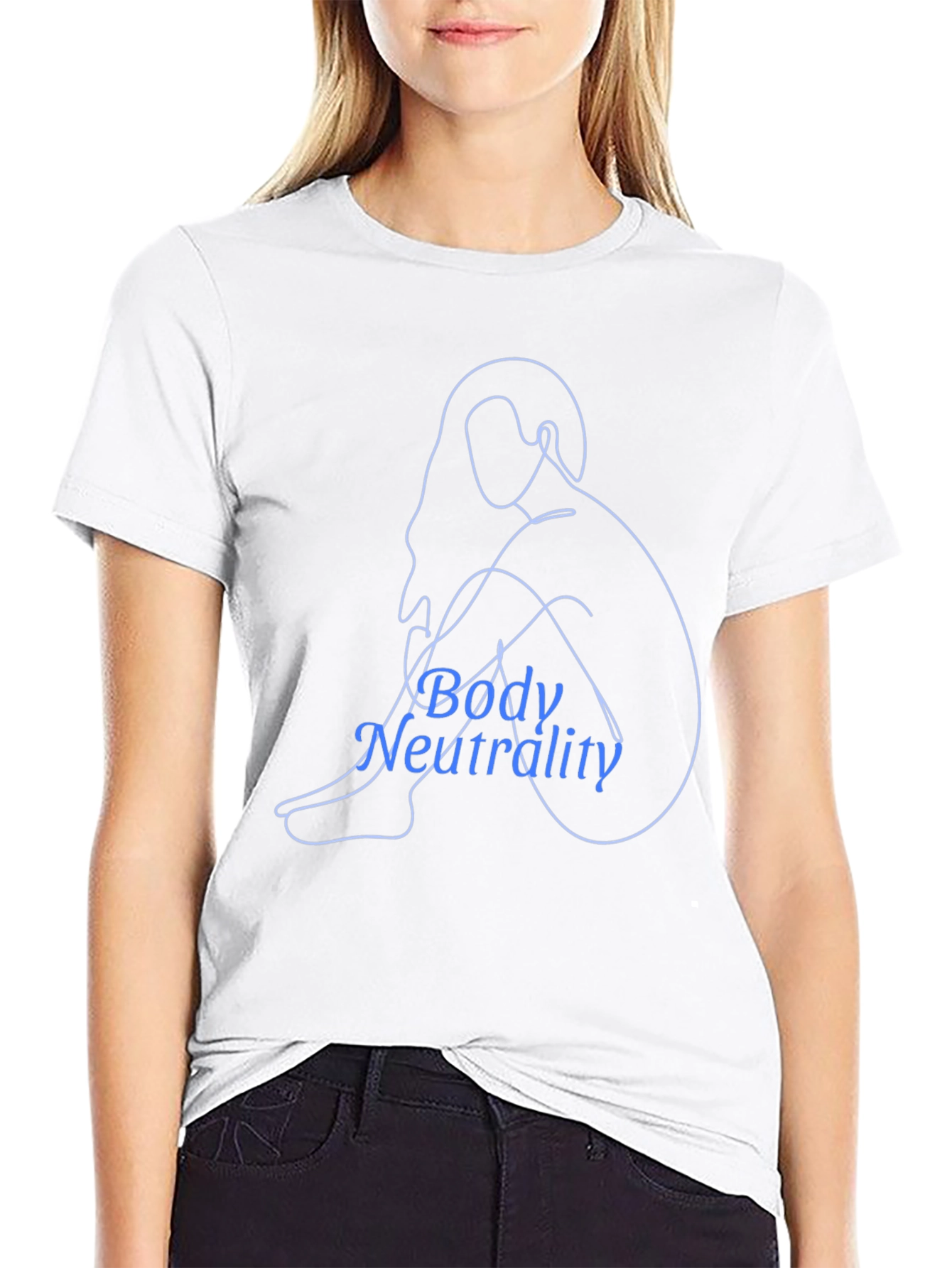 Body Neutrality Line Art T-Shirt - Black