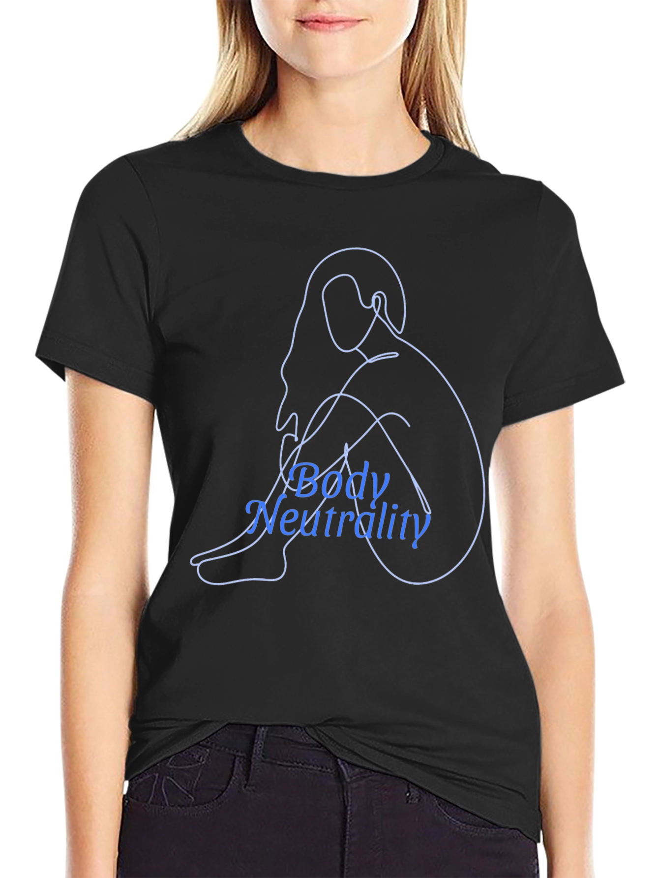 Body Neutrality Line Art T-Shirt - Black
