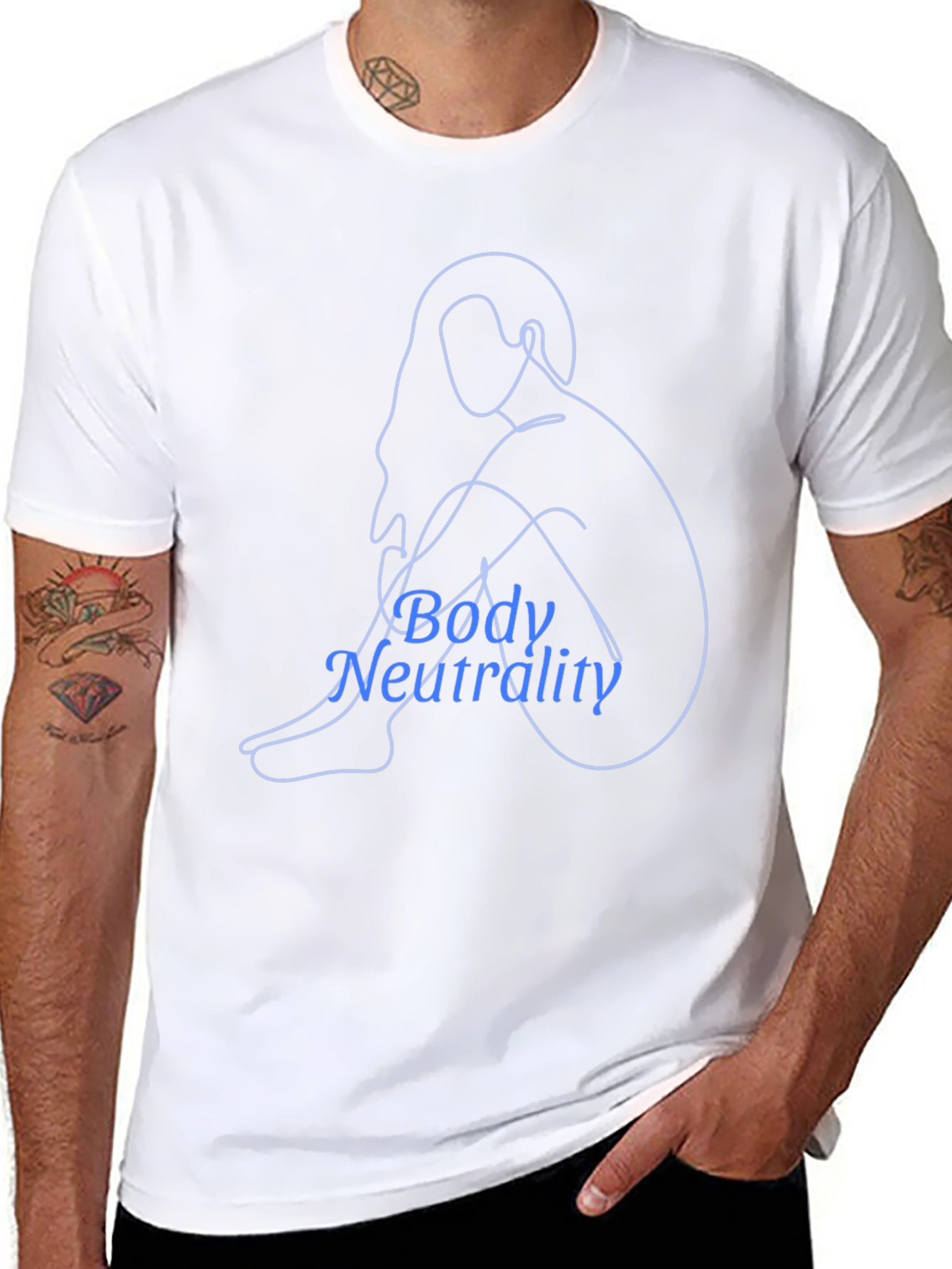 Body Neutrality Line Art T-Shirt - Black