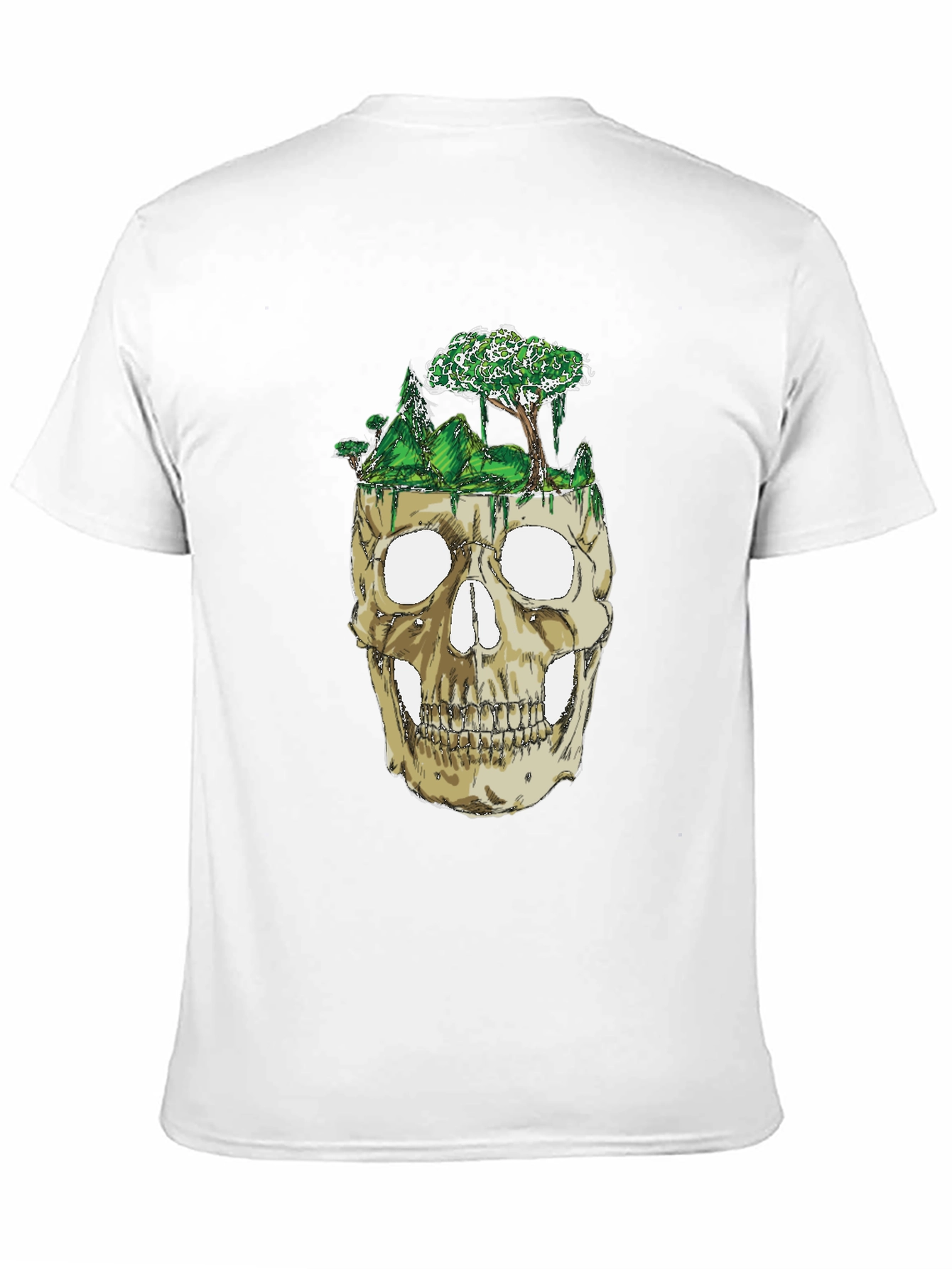 Skull & Nature Graphic Tee - Unique Design