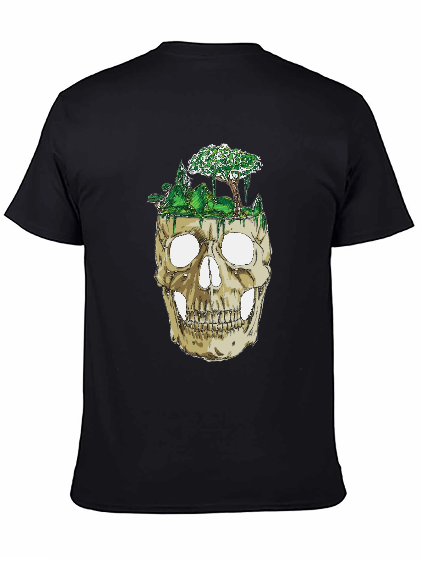 Skull & Nature Graphic Tee - Unique Design