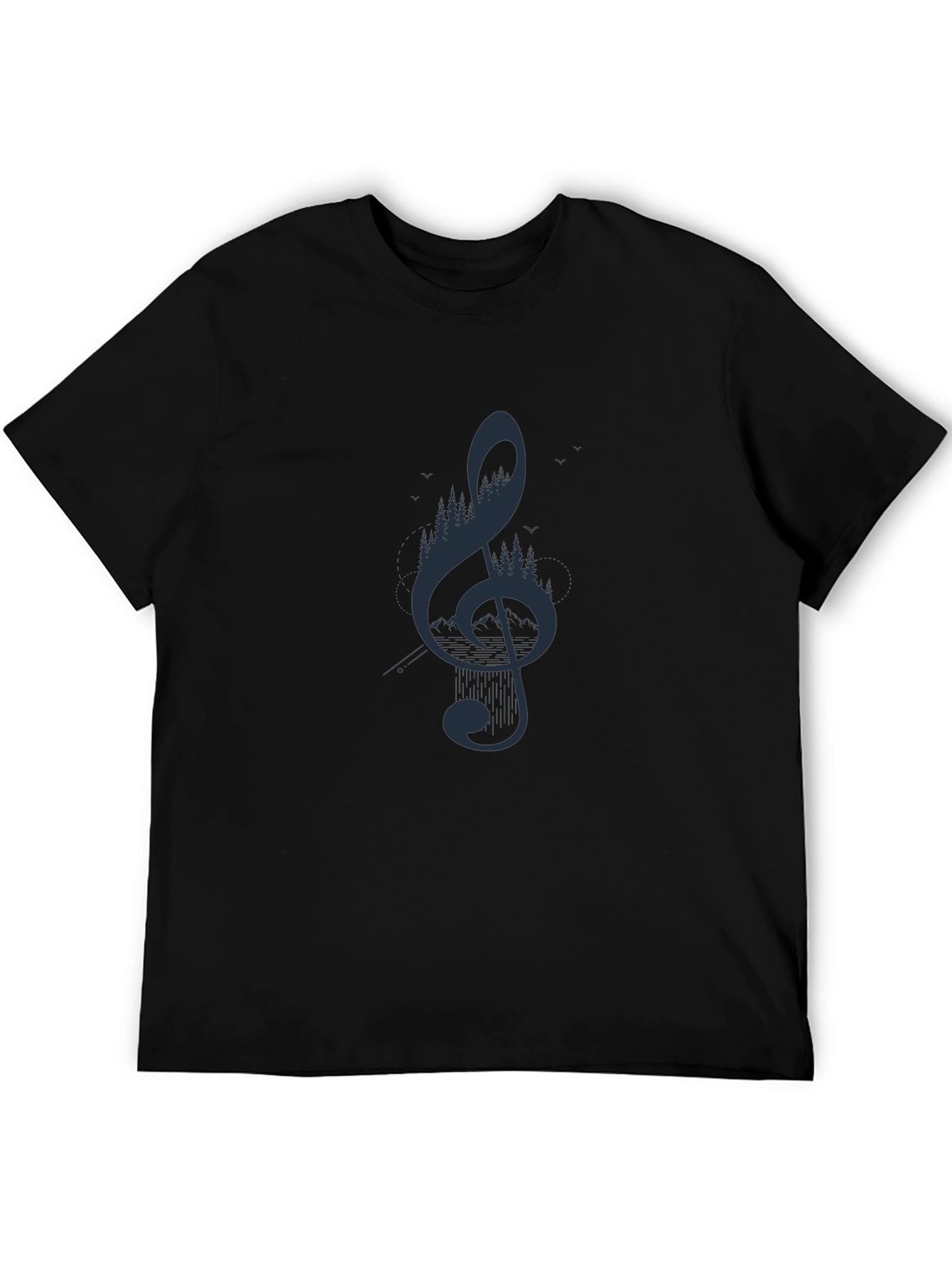 Nature Treble Clef Graphic Tee - Mens Black T-Shirt