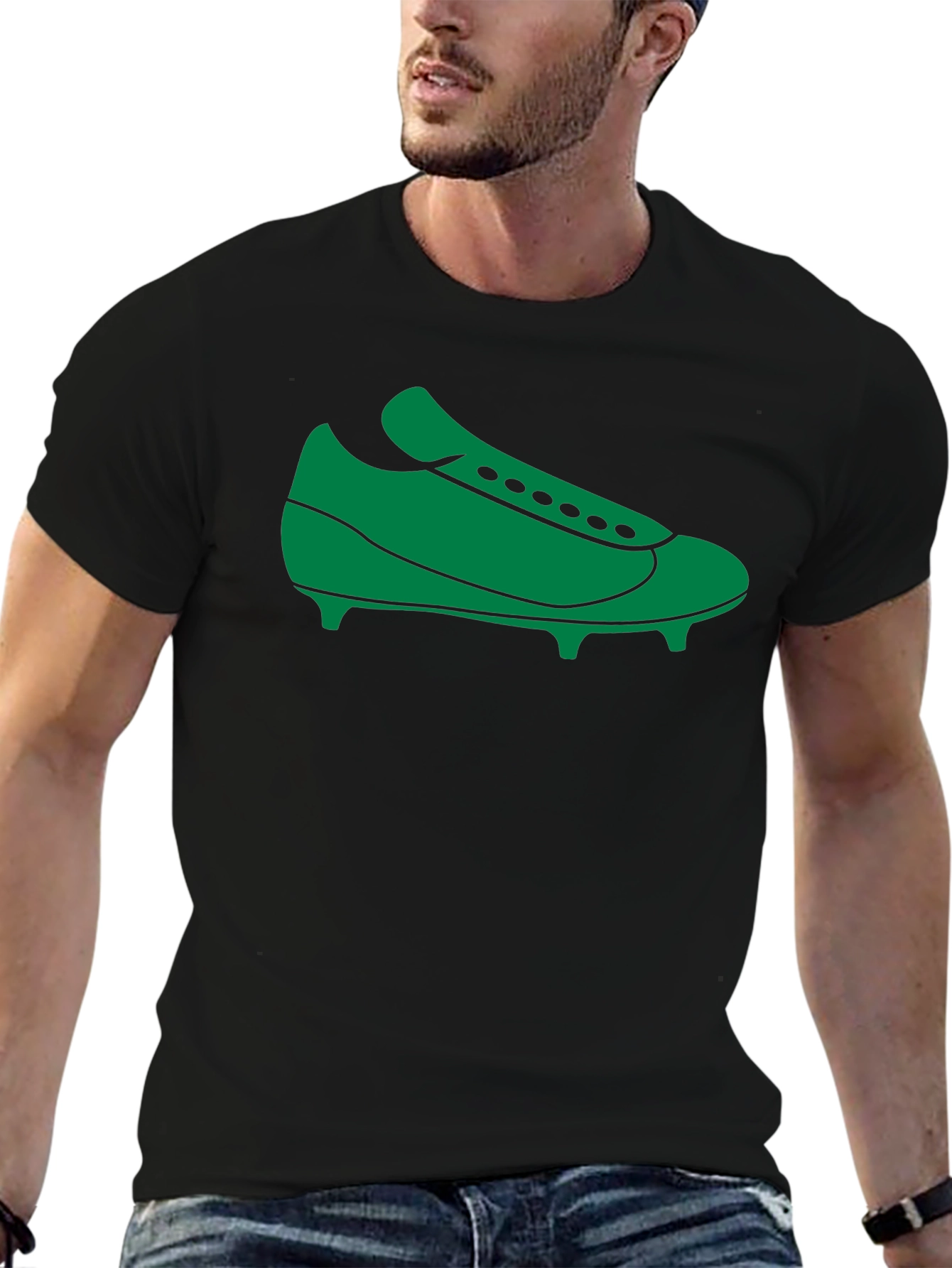 Green Soccer Shoe Graphic Tee - Sporty Style