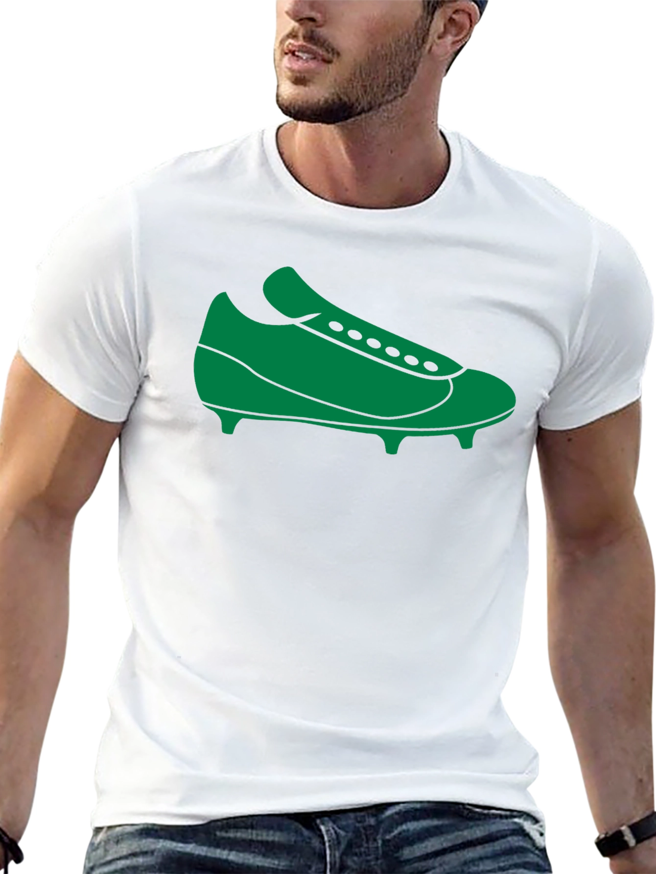 Green Soccer Shoe Graphic Tee - Sporty Style
