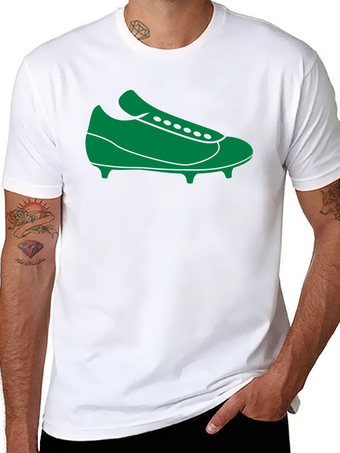 Green Soccer Shoe Graphic Tee - Sporty Style