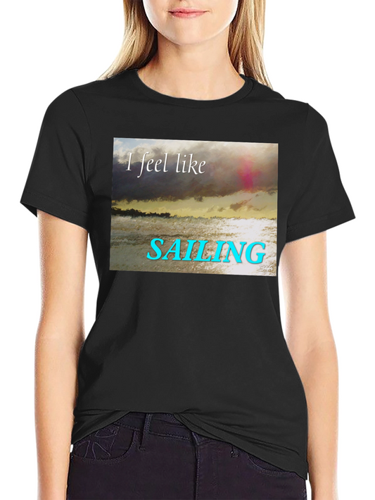 Sailing T-Shirt - Black Crew Neck
