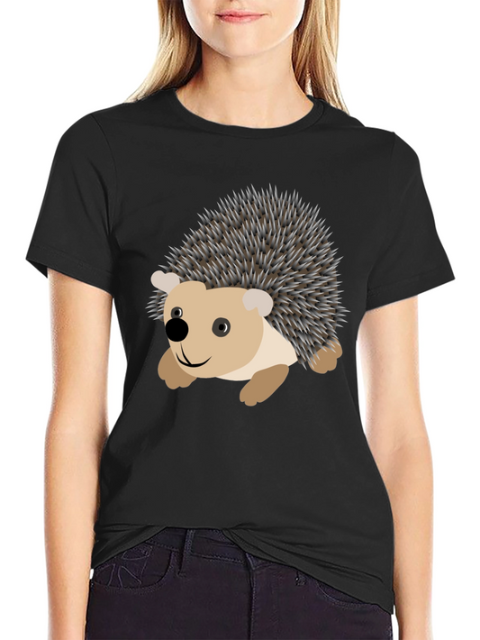 Mens Hedgehog Graphic Tee - Black Casual Shirt
