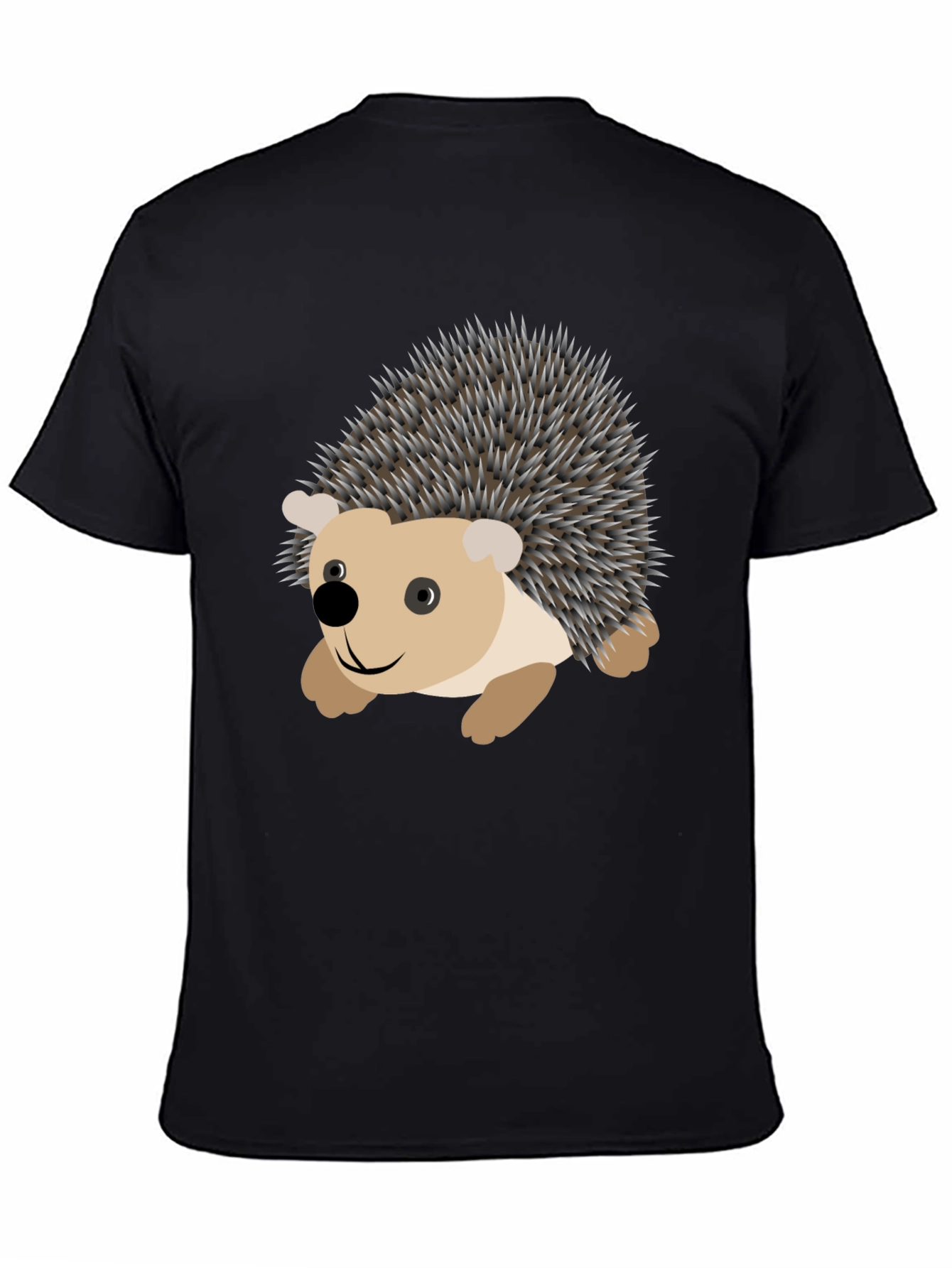 Mens Hedgehog Graphic Tee - Black Casual Shirt
