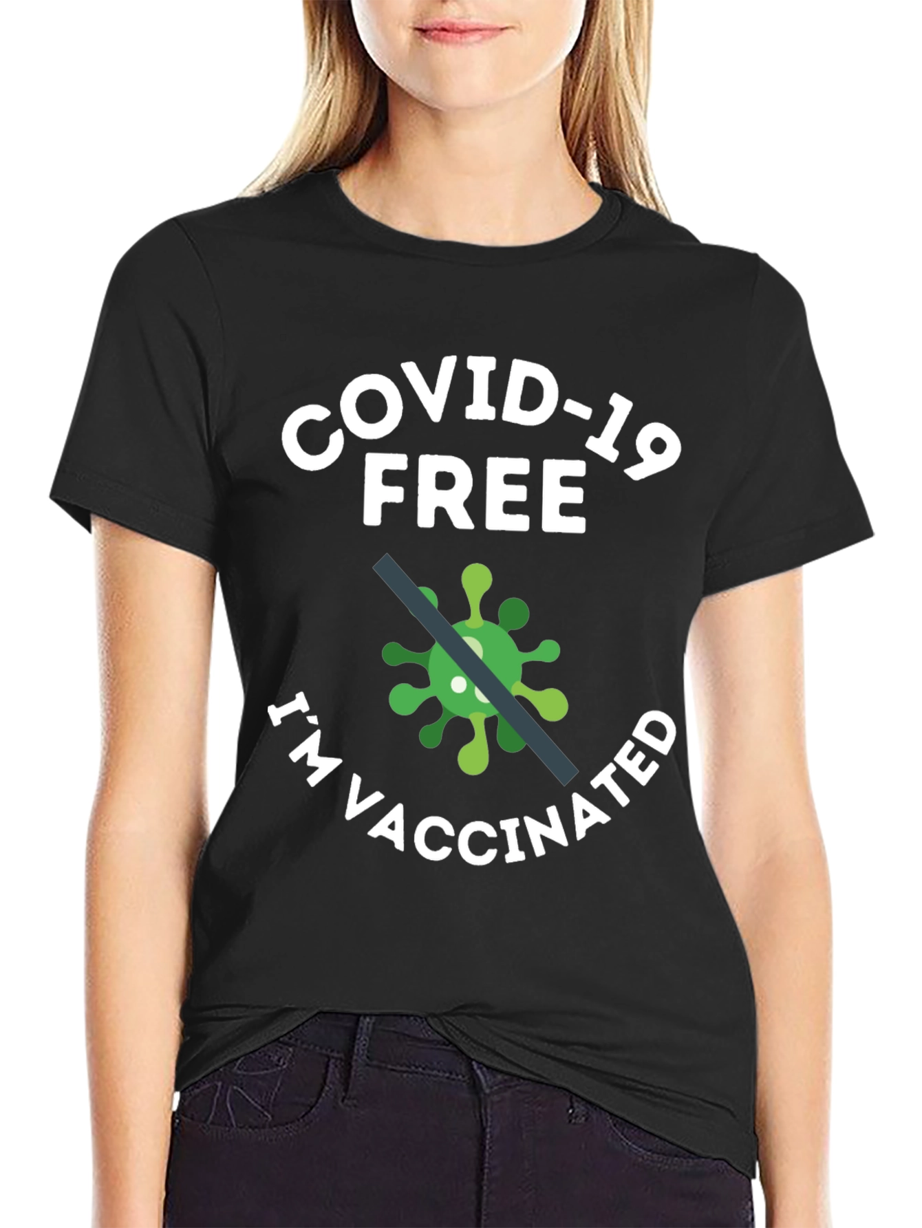 COVID-19 Free Im Vaccinated Graphic T-Shirt