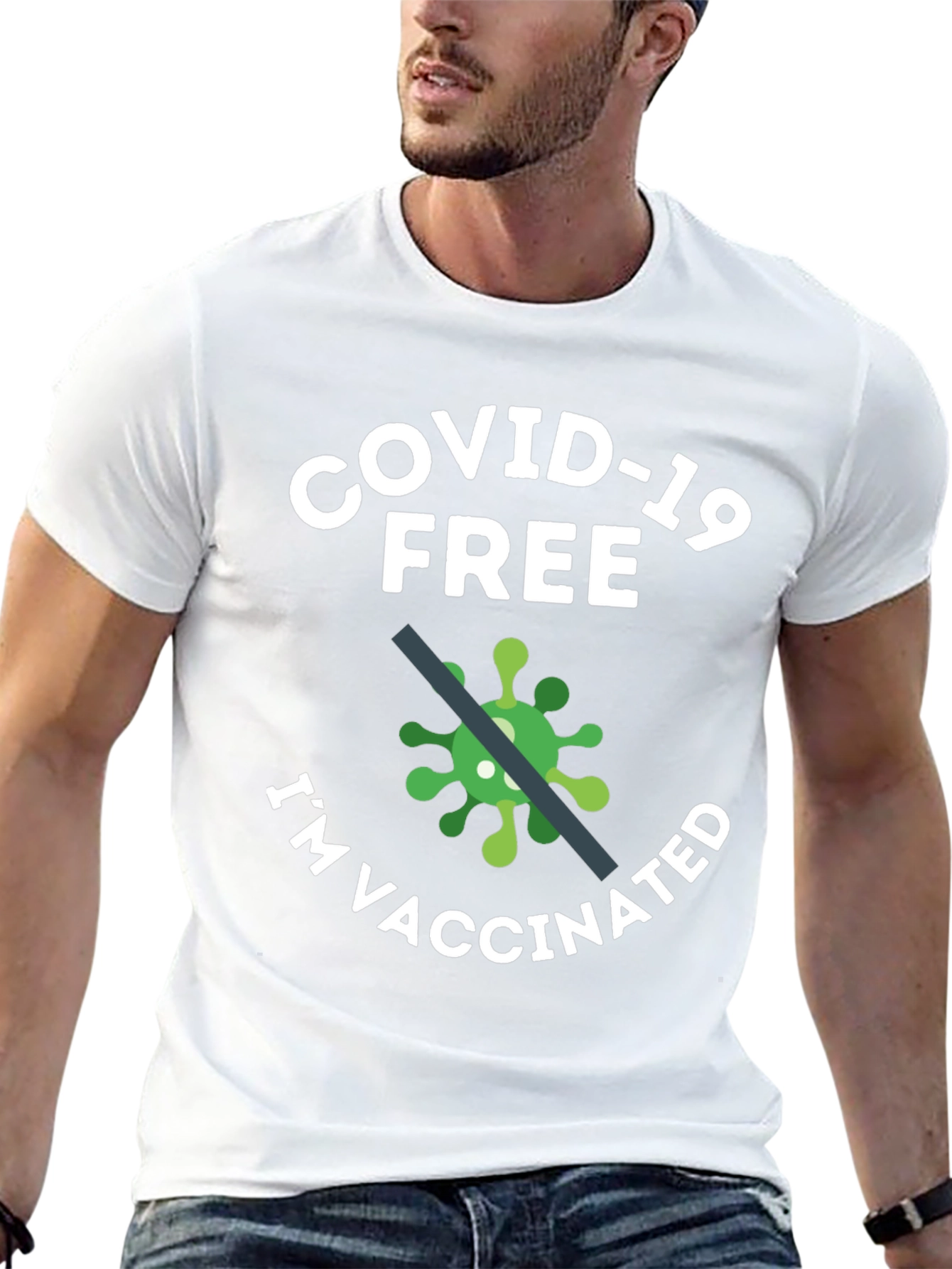 COVID-19 Free Im Vaccinated Graphic T-Shirt