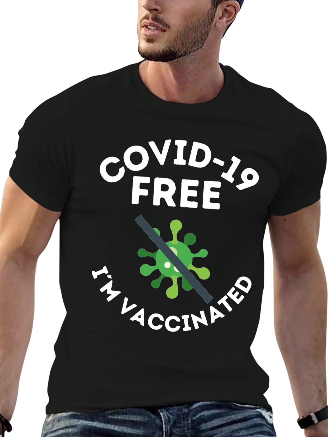 COVID-19 Free Im Vaccinated Graphic T-Shirt