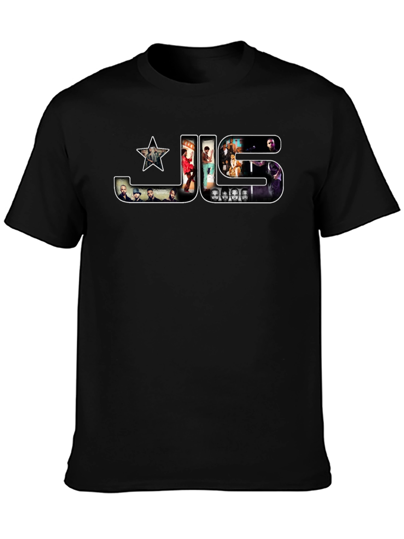 Black JLS Band Graphic Print T-Shirt