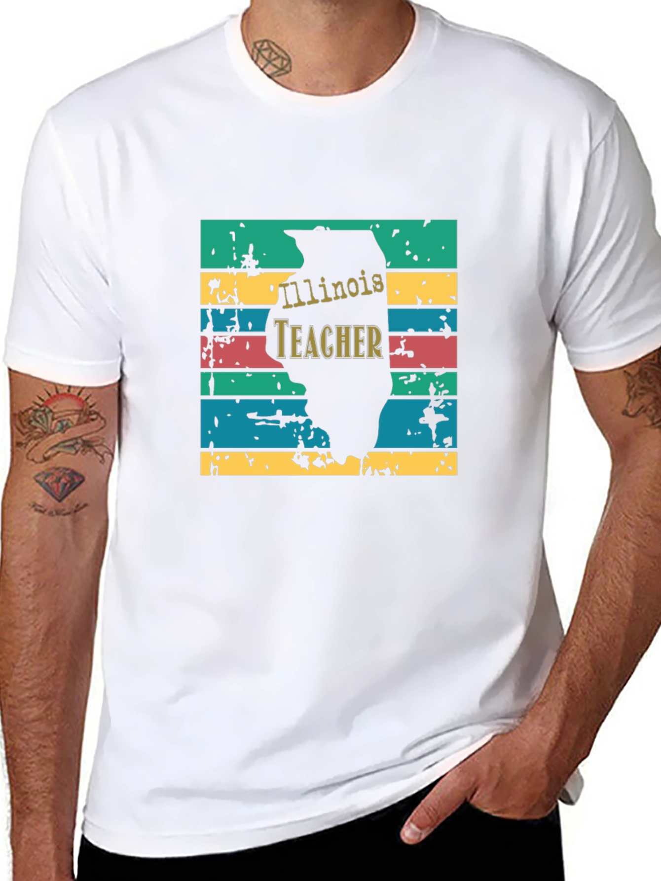 Illinois Teacher Retro T-Shirt